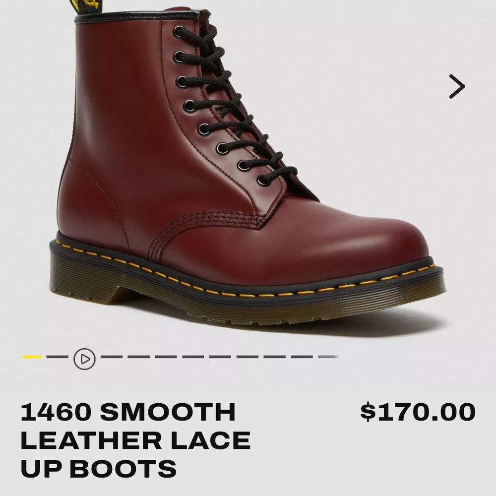 Dr. Martens 1460 Smooth Leather Boots - Dark Red